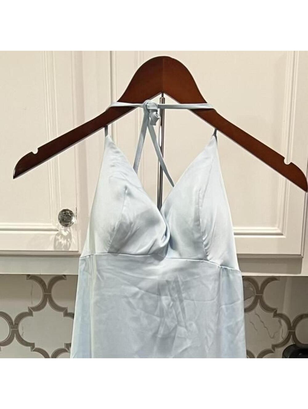 Women's Satin Slip Dress, Blue Size 4